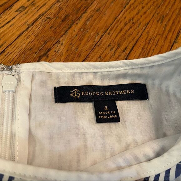 Brooks Brothers blue/white stripe eyelet sleeveless dress - Picture 6 of 6